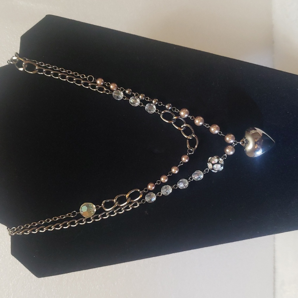 Heart/ Beads Chain Necklace - Picture 7 of 8